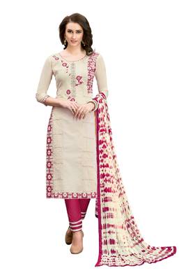 Cream  embroidered chanderi salwar 1