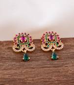  ruby emerald earrings one gram gold