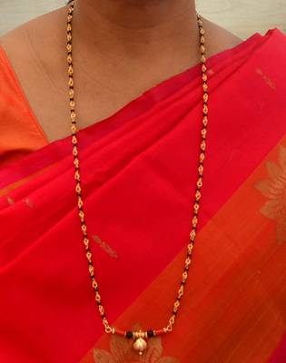 Black beads and mushti(1+1) brahmamudi mangalsutra LONG one gram gold 1