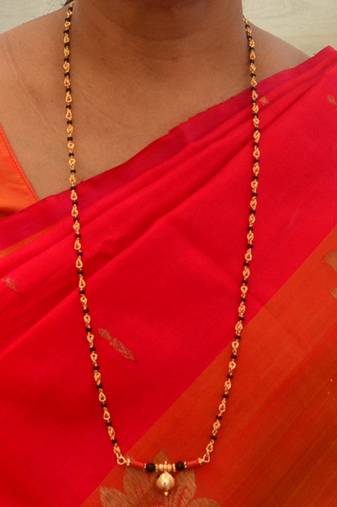 Black beads and mushti(1+1) brahmamudi mangalsutra LONG one gram gold