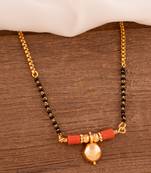  short mangalsutra with single vati one gram gold