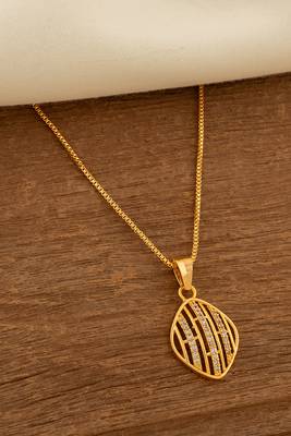 Golden chain with diamond pendant one gram gold 1