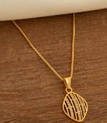 Golden chain with diamond pendant one gram gold