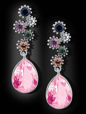 Pink crystal danglers-drops 1