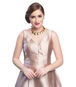 Caressa By Zenitex Golden Metal Alloy Necklace Adorned With Beads