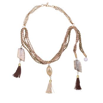 Caressa By Zenitex Copper Curtain Rope Necklace With Studded Tasselled 2