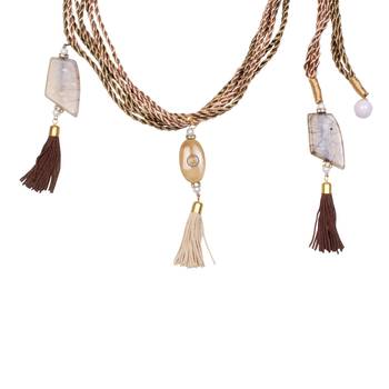Caressa By Zenitex Copper Curtain Rope Necklace With Studded Tasselled 3