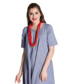 Caressa By Zenitex Red Cotton Lycra T-Shirt Necklace With Silver Chain