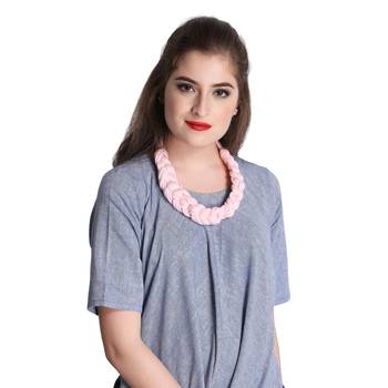 Caressa By Zenitex Baby Pink Cotton Lycra Necklace 1