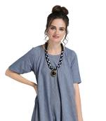 Caressa By Zenitex Black Cotton Lycra Necklace With Pendant