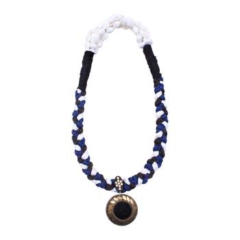 Caressa By Zenitex Black Cotton Lycra Necklace With Pendant 2