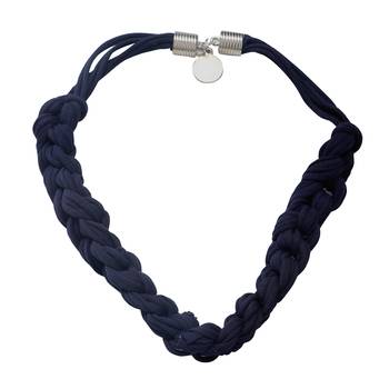 Caressa By Zenitex Dark Blue Cotton Lycra Necklace 2
