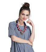 Caressa By Zenitex Multicolour Yarn Necklace With Silver Pendant