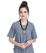 Caressa By Zenitex Black Yarn Necklace With Silver Pendant & Coins