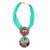 Caressa By Zenitex Light Green Georgette Necklace With Multicolour Pendant
