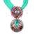 Caressa By Zenitex Light Green Georgette Necklace With Multicolour Pendant