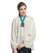 Caressa By Zenitex Sky Blue Georgette Necklace With Metal Pendant