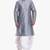 Silver Plain Raw Silk Dhoti Kurta