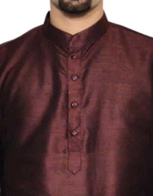 Violet Plain Raw Silk Dhoti Kurta 4