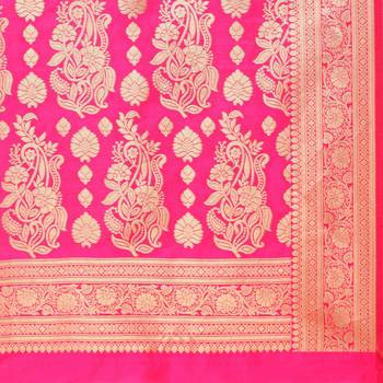 Turquoise Woven Poly Silk Saree With Blouse 5