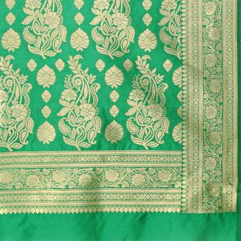 Red Woven Poly Silk Blend Saree With Blouse 5