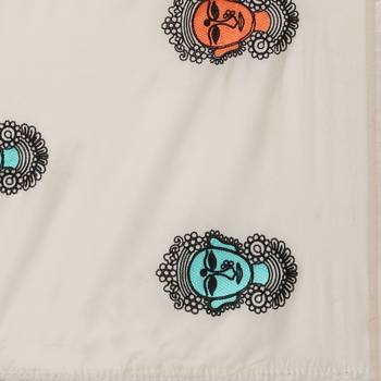 White embroidered chanderi saree with blouse 4