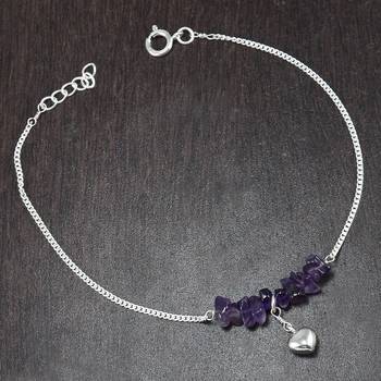Purple amethyst  anklets 2