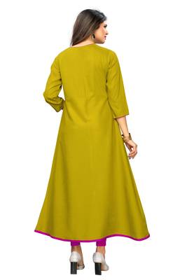 Light-green embroidered cotton party-wear-kurtis 2