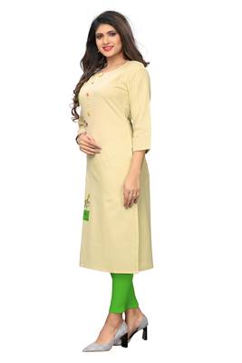 Off-white embroidered cotton kurti 2