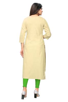 Off-white embroidered cotton kurti 4