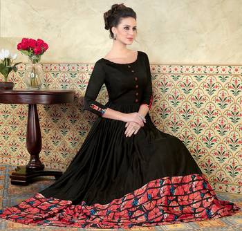 Black embroidered satin salwar with dupatta 2