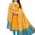Women's Yellow Slub Cotton Handwork Unstitched dress materials With Banarasi Dupatta