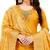 Women's Yellow Slub Cotton Handwork Unstitched dress materials With Banarasi Dupatta