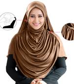 Dark Wheat Poly Cotton Ready To Wear Islamic Hijab