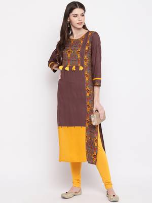 Grey plain rayon kurti 1