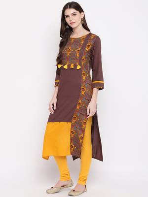 Grey plain rayon kurti 4