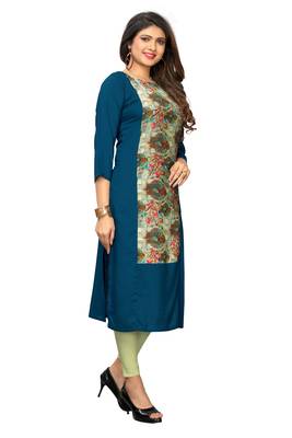 Multicolor printed rayon kurti 3