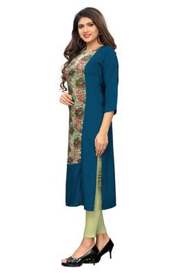 Multicolor printed rayon kurti 4