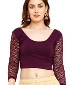 Purple Cotton Lycra Solid Stitched Blouse
