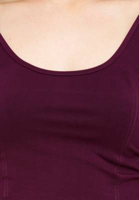 Purple Cotton Lycra Solid Stitched Blouse 4
