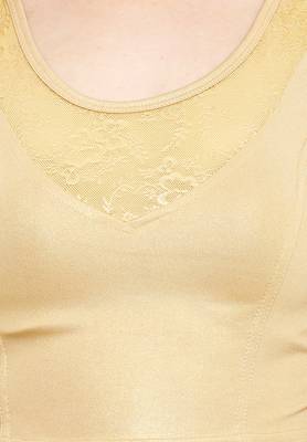 Gold Cotton Lycra Solid Stitched Blouse 4