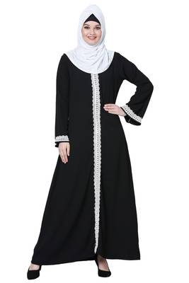 Multicolor plain polyester abaya 1