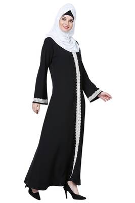 Multicolor plain polyester abaya 2