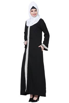 Multicolor plain polyester abaya 3
