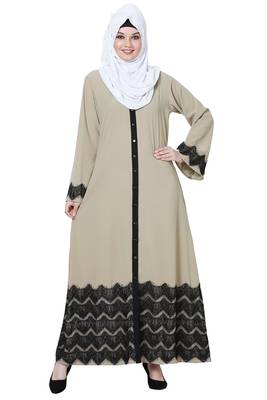 Multicolor plain polyester abaya 1