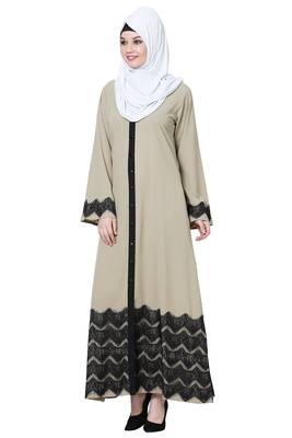 Multicolor plain polyester abaya 3