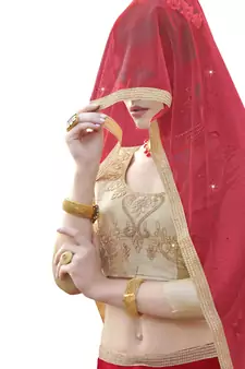 Red Embroidered Net Semi Stitched Lehenga With Duaptta