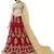 Red Embroidered Net Semi Stitched Lehenga With Duaptta