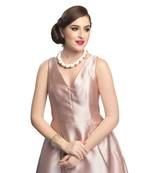 Caressa By Zenitex White Braided With Wooden Beads Fashion Accessory