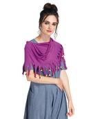 Caressa By Zenitex Magenta Coloured Digital Printed Black Curtain Lace Fashion Accessory